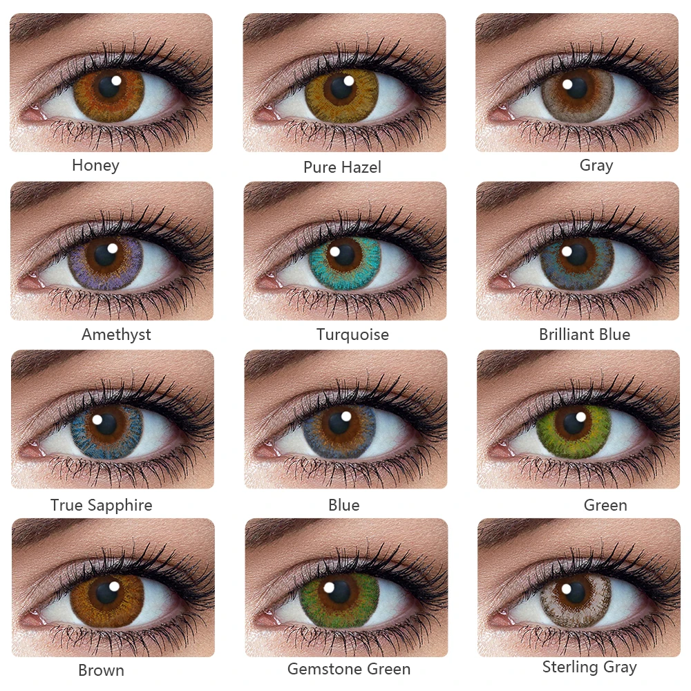 Lentes de contacto de color para ojos Aurora, maquillaje de ojos, serie cosmética, suave, uso anual, híbrido