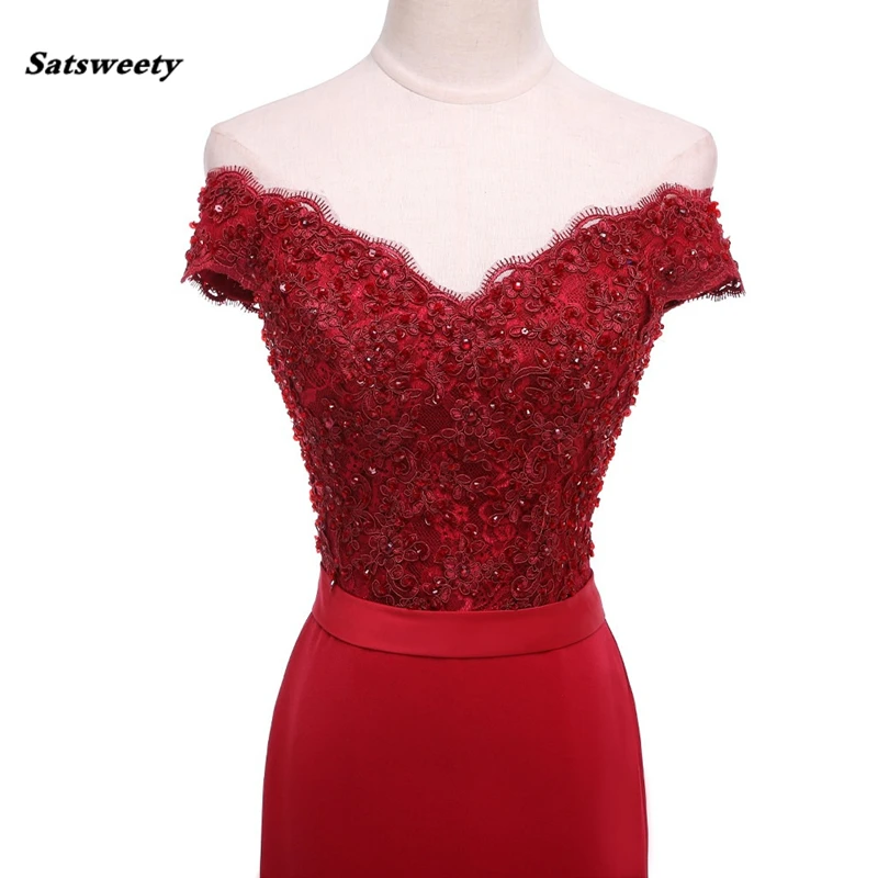 Red Cheap Bridesmaid Dresses Under 50 Mermaid V-Neck Cap Sleeves Appliques Lace Backless Wedding Party Dress