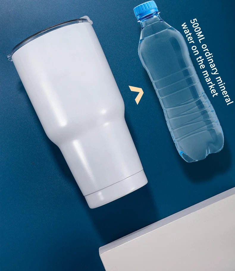 Bouteille Isotherme à Double Paroi En Acier Inoxydable De 500 Ml, Avec Couvercle, 3 Tasses Pour Boissons Chaudes Et Froides