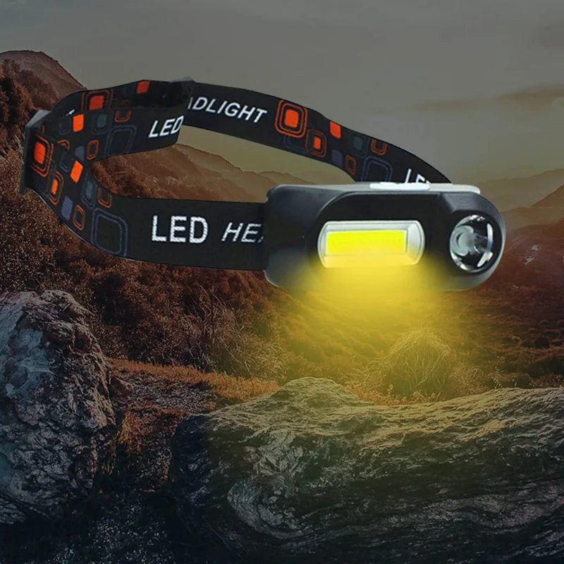

Mini COB LED Headlight Headlamp Head Lamp Flashlight USB Rechargeable 18650 Torch Camping Hiking Night Emergency Supplies