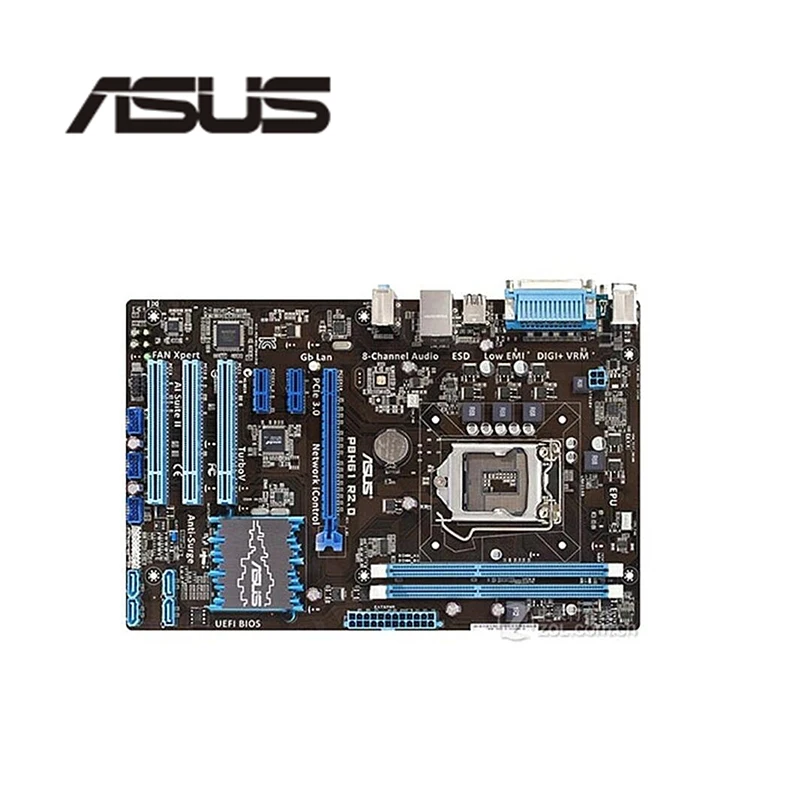 LGA1155 для ASUS P8H61 R2.0 оригинальная б/у настольная H61 1155 Материнская плата DDR3 USB2.0
