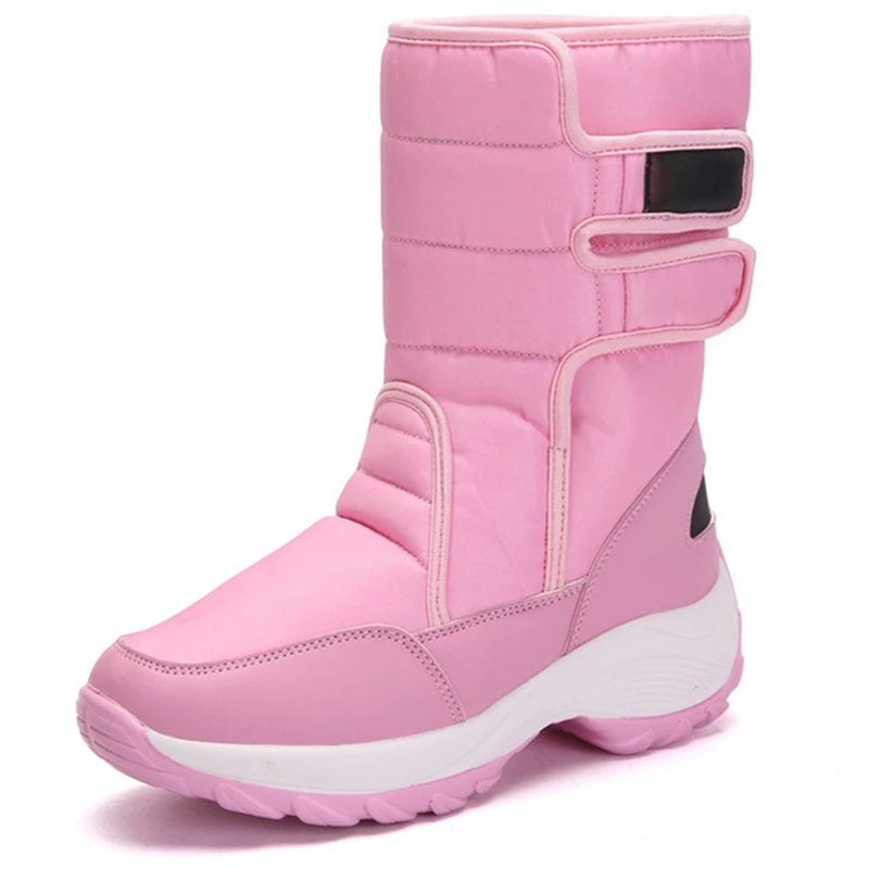 

Waterproof Boots Women Winter Shoes Platform Boots WithThick Fur Mid-Calf Snow Boots Fashion Wedge Botas Mujer Shoes Woman