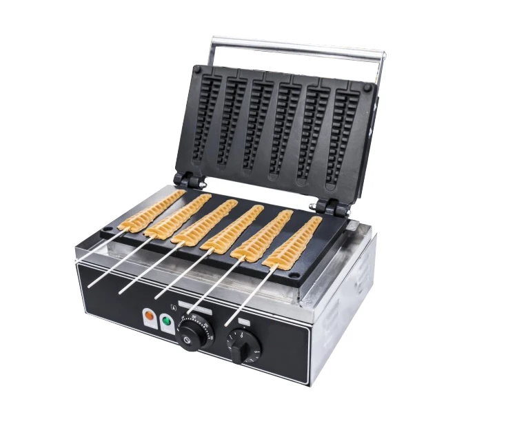 

Free shipping New Product Commercial Use 6 Pcs Lolly Waffle sticks machine hot dog waffle stick