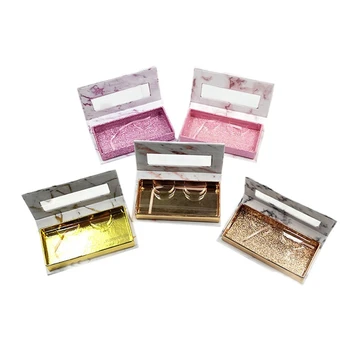 

5Pcs Rectangular Window Marble Stripes 3D Mink Lashes Boxes Lashes Packing Boxes
