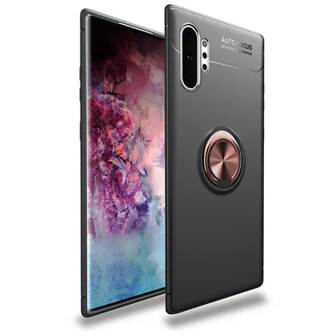 Ring Holder Phone Case For Samsung Galaxy Note 10 10 Pro 9 Magnetic Car Stand Soft Silicone Matte Cover For S10 5G S9 S8