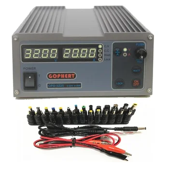 

Gophert Mini Digital DC Power Supply CPS-3220 Adjustable 0-32V 0-20A Lockable Corrective Maintenance Ageing Failure