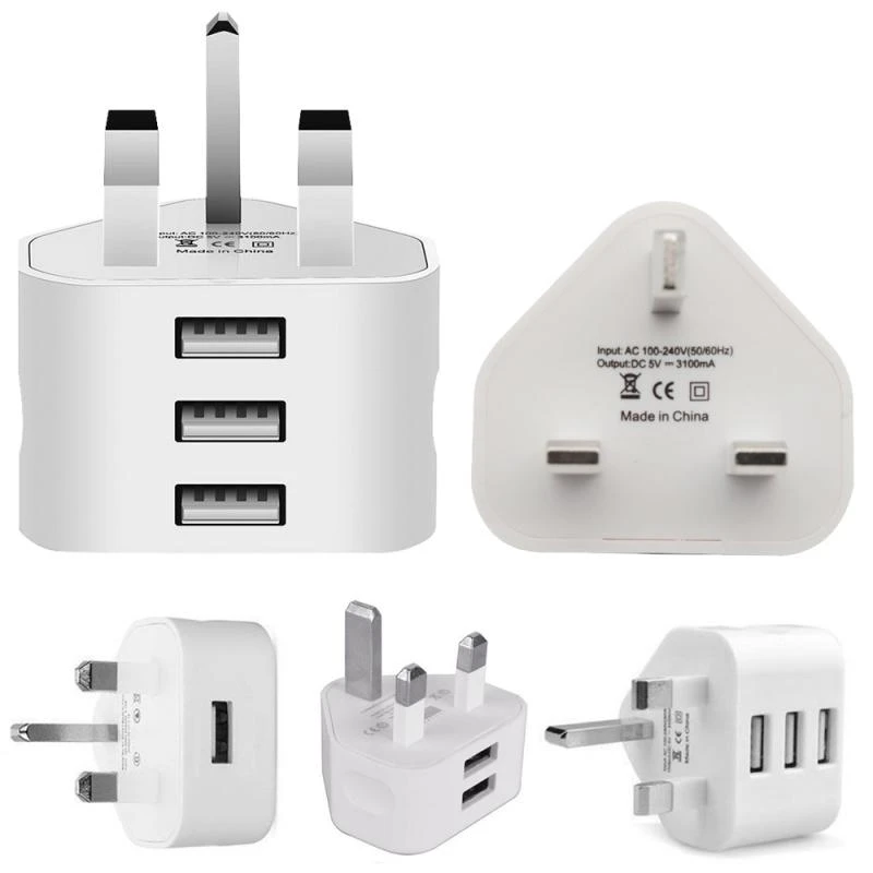 donor Neuropathie Alstublieft Uk Plug 3 Pin Lader Adapter Met 1/2/3 Usb poorten Opladen Voor Iphone  Samsung Xiaomi Opladen Lader 110V 220V|Opladers voor mobiele telefoons| -  AliExpress