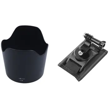 

1 Pcs HB-7 II Plastic Petal Lens Hood & 1 Pcs Action Camera Backpack Holder for Shoulder Strap Holder