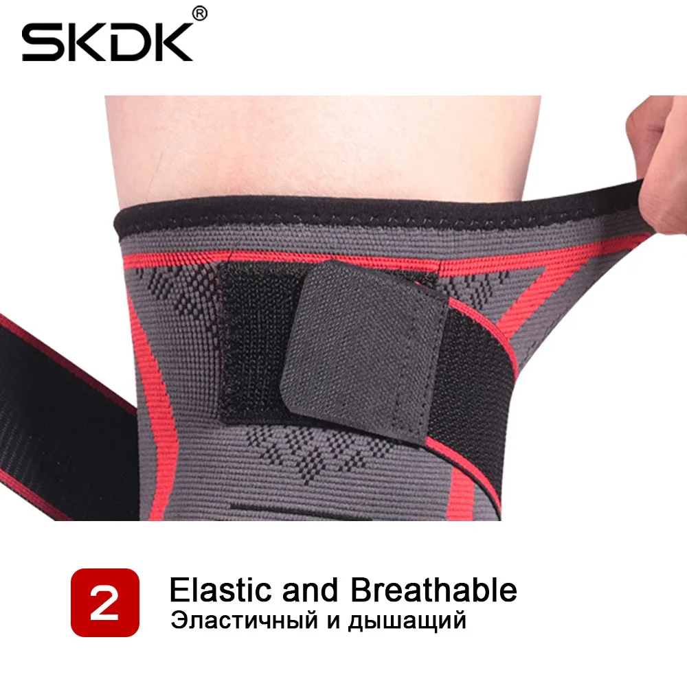 1PC Pressurized Sports Knee Brace Support Elastic Breathable Basketball Knee Pad Fitness Gear Volleyball Running Protector