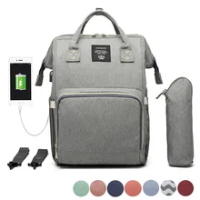 Fashion Diaper Bag for Stroller Large Capacity USB Backpack Charging Nappy Baby Bag Travel Portable Mummy Materity Bags 15 Color