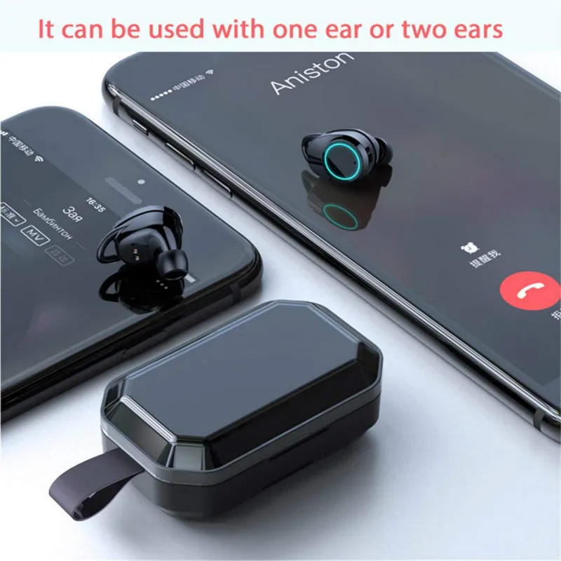 TWS Bluetooth 5 0 Earbuds True Wireless Earphones Stereo Handsfree Headset with mic for iPhone Android Samsung Phone