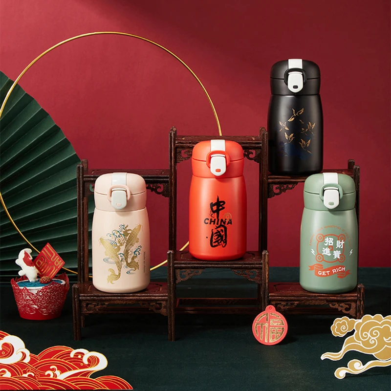 Chinese Style Mini Thermos 250ml Vacuum Flask 304 Stainless Steel