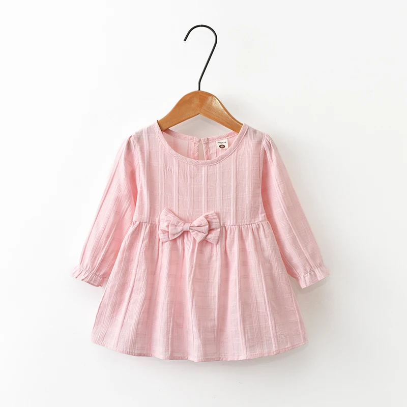 

New baby Girls dress cotton linen spring autumn long sleeve infants children clothing dresses white breathable kids clothes