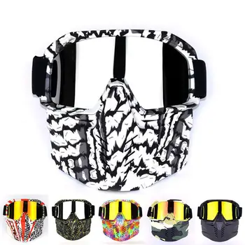 

Motorcycle Cycling Helmet Mask Goggles Glasses Detachable Outdoor Motorcross Riding Helmet Anti-UV Eyewear for Off Road Moto