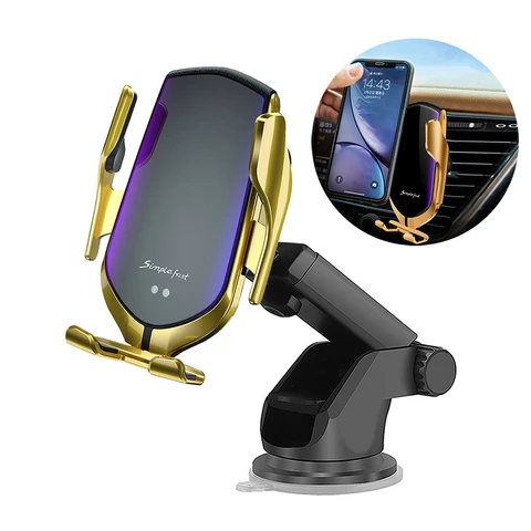 Mount Qi Wireless Charger For iPhone 12 11 Pro XS Max X XR 8 10W Fast Charging Phone Holder For Samsung Note 20 S21 S20 S10