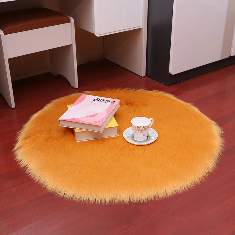 Hot Sale Soft Small Artificial Sheepskin Rug Chair Cover Bedroom Mat Artificial Wool Warm Hairy Carpet Seat Washable 15 Colors
