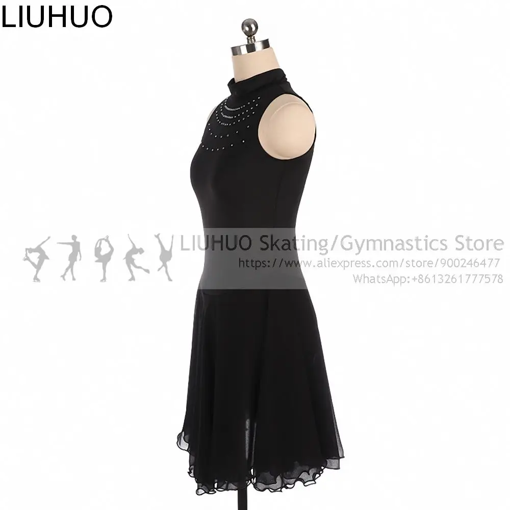 Figure Skating Dress Black Adult Girls' Ice Skating Dress Spandex High Elasticity Training Competition ice skirts