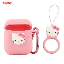 Мультфильм hello kitty силиконовый чехол для Apple гарнитура для airpods мягкий чехол для Air Pods I10 Tws коробка для наушников сумки аксессуары