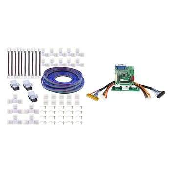 

1 Pcs MT561-B LVDS LCD Monitor Sn Driver Controller Board & 1 Set 5050 LED Strip 4Pin Connectors Kit