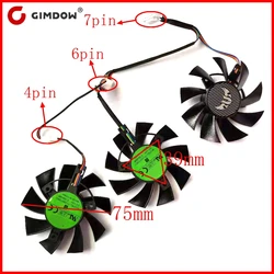 3 roulements à billes 75mm 7 broches, pour ASUS GTX1660Ti 1660super RX5700 XT TUF X3 OC, ventilateur de refroidissement graphique, T128015BU 