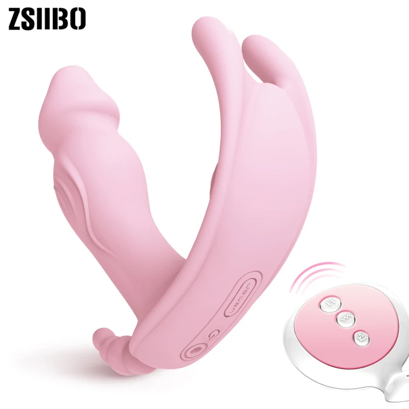 Wearable Butterfly Dildo Vibrator Adult Sex Toys for Women G Spot Clitoris Stimulator Wireless Remote Control Sex Toys for Women