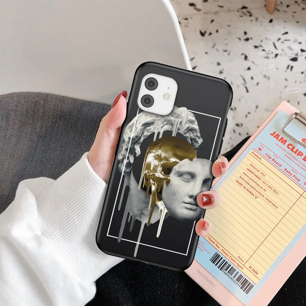 Classic Art Oil Paint Phone Case For iPhone 12 11 13 Pro Max X XR XS Max 12 13 Mini  7 8 Plus SE 2020 Shockproof Silicone Cover cool iphone 11 Pro Max cases