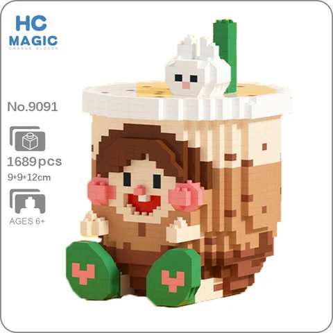 Drink Bubble Milk Tea Beer Juice Cup Mug Animal Pen Container 3D Mini Diamond Blocks Bricks Building ToyChildren no Box