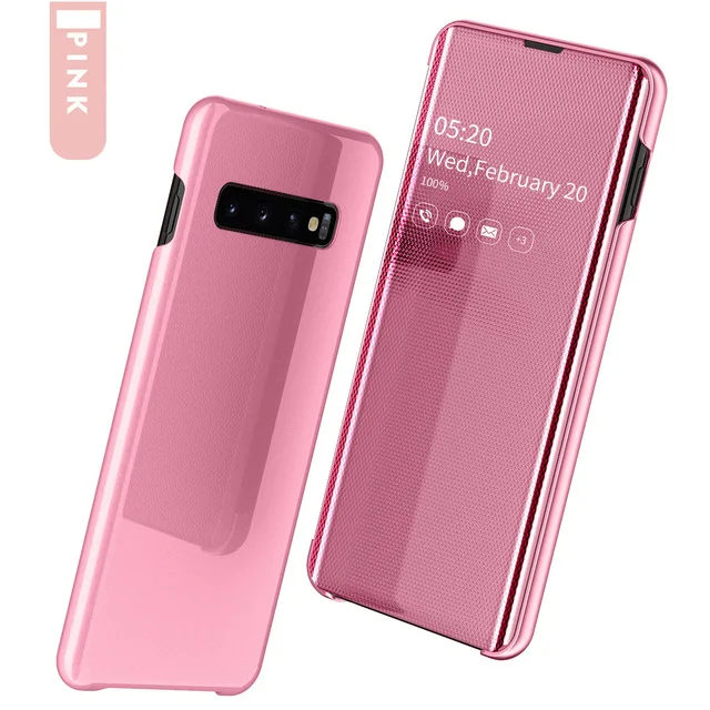 Rose Gold Lamorniea зеркальный Чехол С Откидывающейся Крышкой для samsung Galaxy S10 S8 S9 плюс S10e S7 Edge Note 8 9 A50 A30 A70 A7 A750 чехол - Цвет: Rose Gold