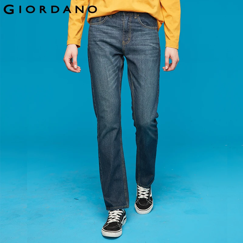 Acheter Giordano homme jean Denim jean élastique taille moyenne pieds étroits qualité coton Denim jean pantalons chuchotage Denim vêtements