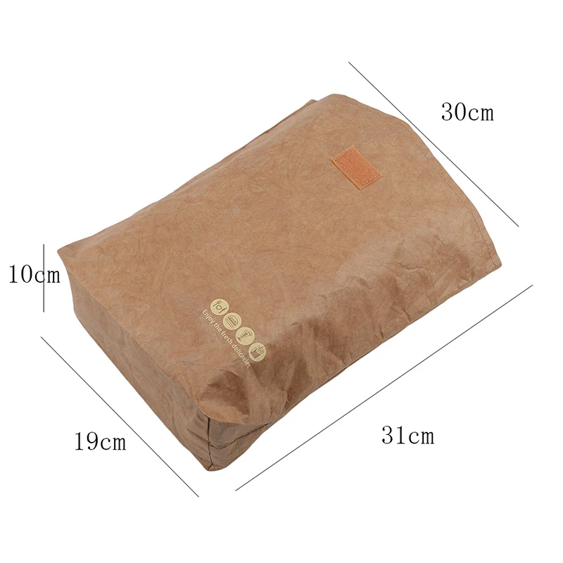 Foldable Reusable Leakproof Food Container Large Capacity Lunch Bag Waterproof Thermal Insulation Kraft Paper Aluminum Foil lunch bag bento bag