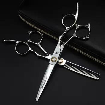 

6.0" Stainless bearing screw Straight Scissors Thinning Shears barber styling Kit Animal Supplies Professional haircut Scissors