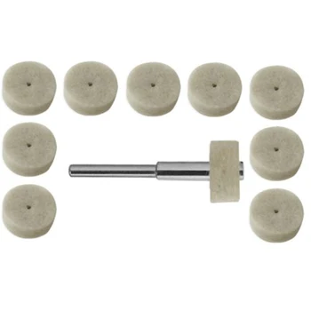 

10 Pcs Generic Felt Polishing Pad Buff Clean Wheels & Point Mandrel Buff