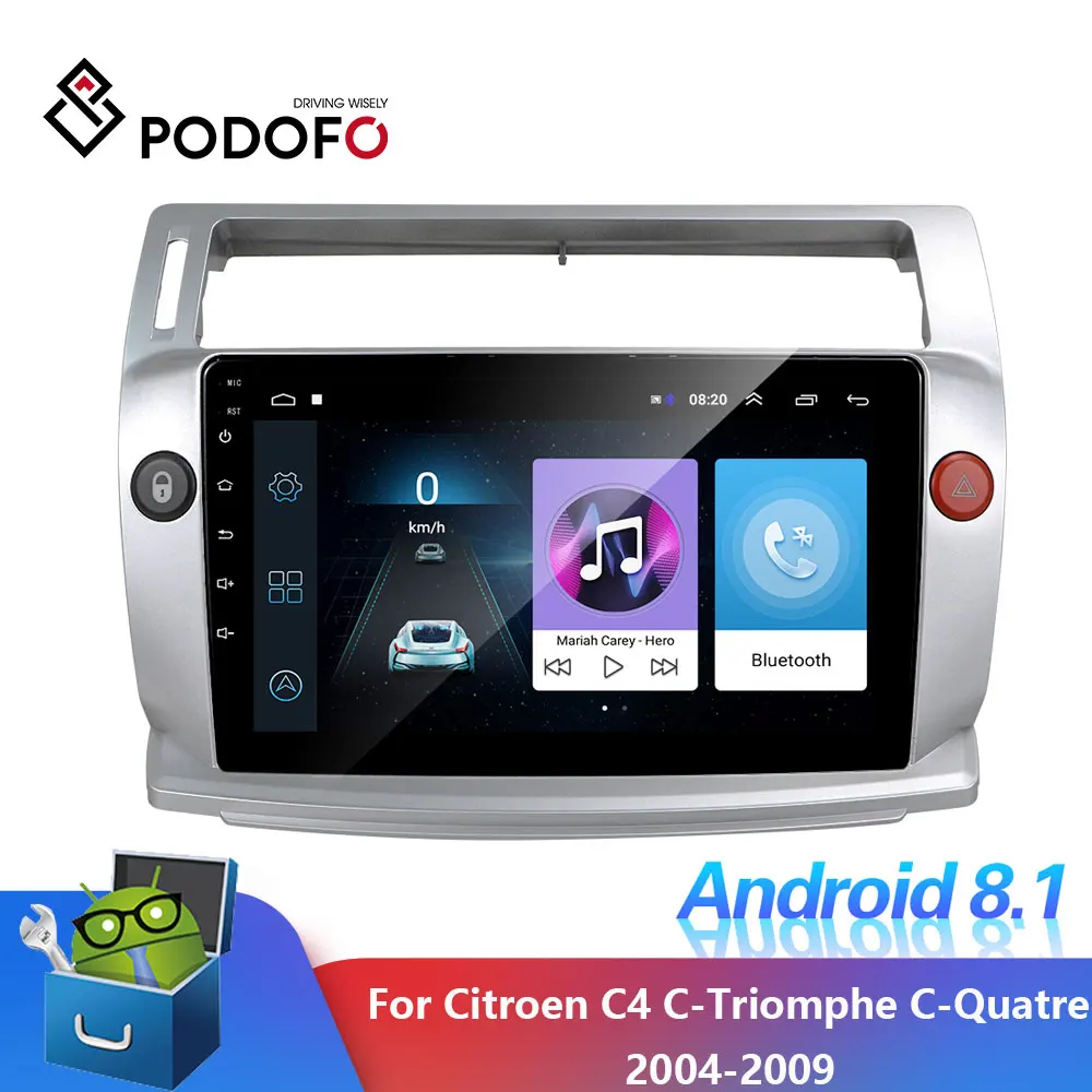 Автомагнитола Podofo для Citroen C4 C-Triomphe C-Quatre 2004-2009 мультимедийный плеер без dvd 1 Гб + 16 |