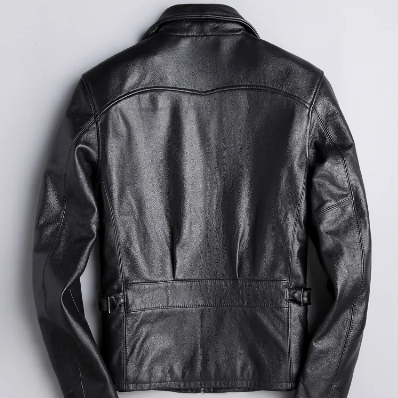 

Cow Men Korean Motorcycle Real Leather Jacket Mens Clothing Jaqueta De Couro 1810 YY1020
