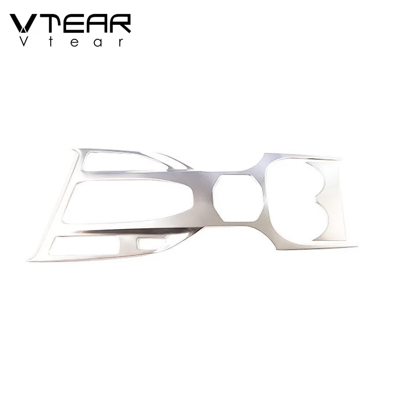silver Vtear для maval F7 панельная Накладка для коробки передач из нержавеющей стали Рамка для чашки центральная консоль защитный чехол отделка Аксессуары Украшение хавал ф7 - Название цвета: silver