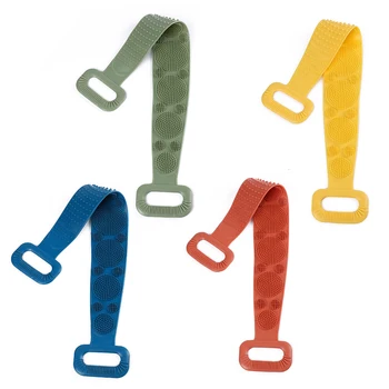 

69 cm Silicone Brushes Bath Towels Scrubber Bath Long Rubbing Back Mud Peeling Towel Body Massage Shower Skin Clean Shower Brush