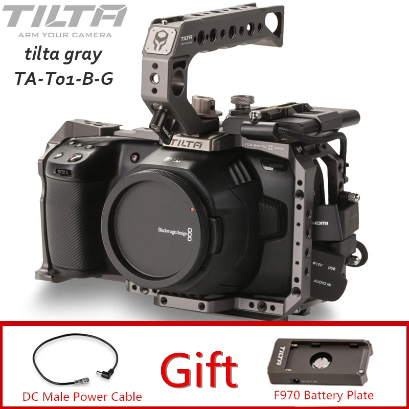 Tilta BMPCC 6K 4K Camera Cage TA-T01-B-G Full SSD Drive Holder Top Handle for Basic Kit (Color Gray) | Электроника