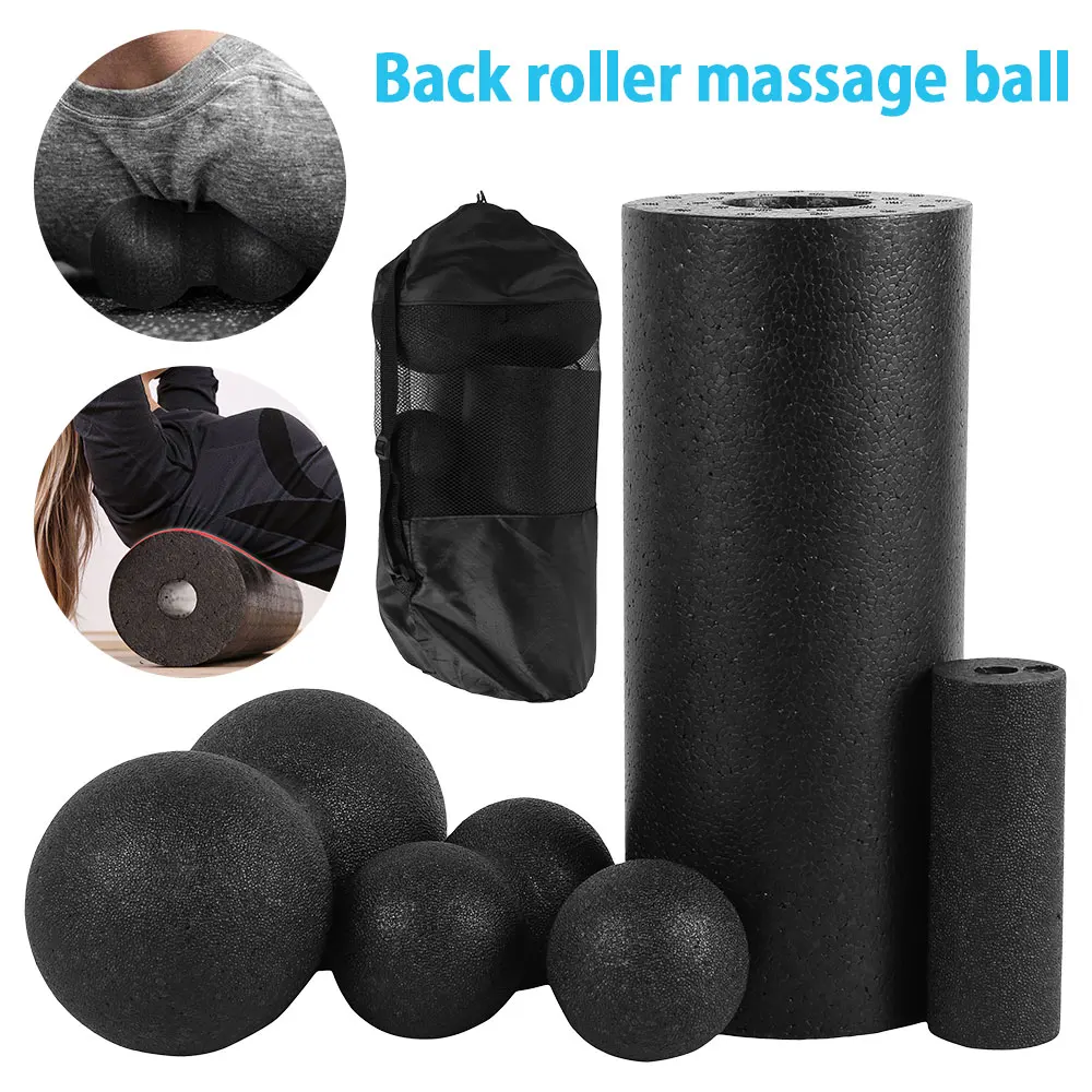 3/5pcs Yoga Massage Roller&Fitness Ball Foam Roller Set for Back Pain Self-Myofascial Treatment Pilates Muscle Release Exercises