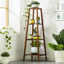 Flower Shelf Storage Multi-level Indoor Balcony Green Porridge Solid Wood Living Room Floor-style Fleshy Decorative Wrought Iron