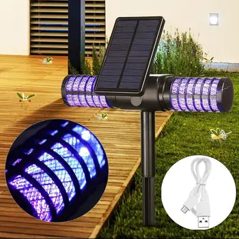 

Solar Mosquito Killer Lamp Outdoor Anti moustique Light Muggen Fly Zapper Trap UV Waterproof Bug LED ABS+PC Mosquitos Kille I4V8