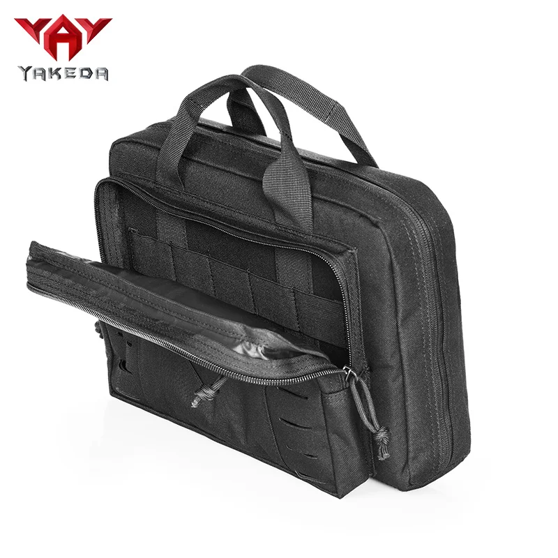 Yakeda Tactical Double Handgun Firearm Case Discreet Pistol Bag-Additional Magazine Storage Slots gun bag