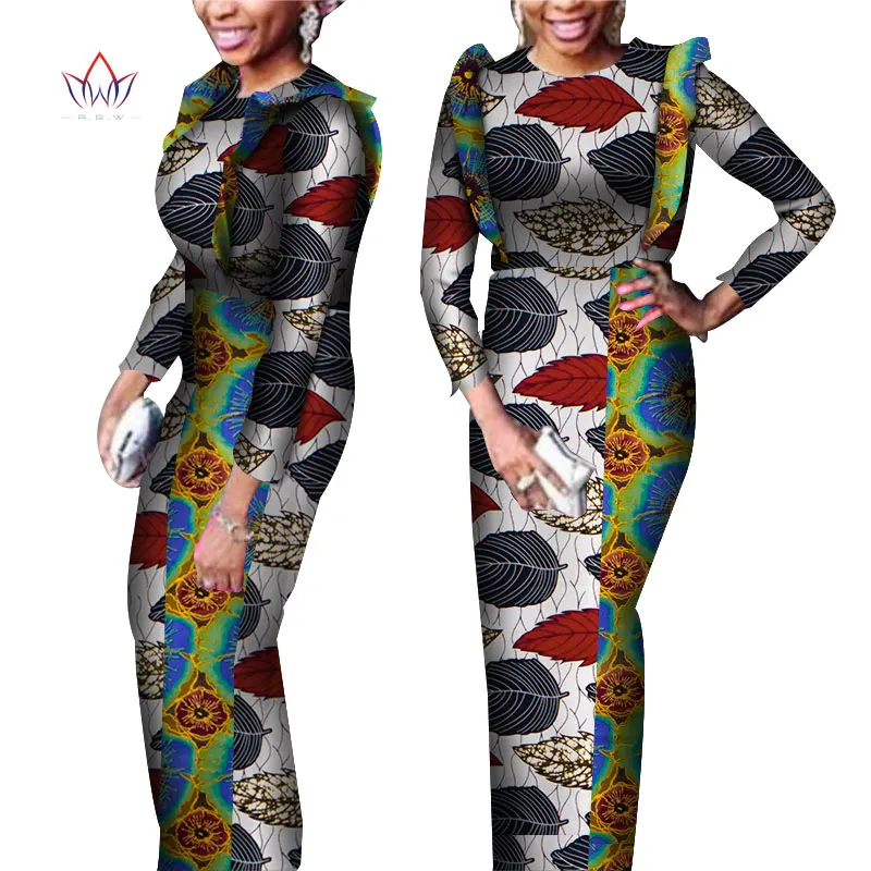 

Dashiki African Dresses for Women 2020 Bazin Riche Long Sleeve African Dresses Ankara Fashion Slim African Clothing WY4115