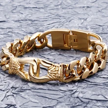 Роскошный золотой браслет на цепочке, мужские браслеты из нержавеющей стали, лучшие друзья, мужские браслеты,, Armbanden, байкерские ювелирные изделия, Прямая поставка