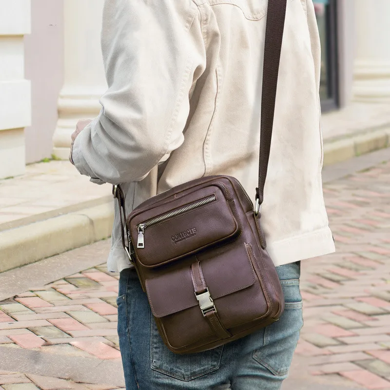 CONTACT'S Men's Bag Designer Genuine Leather Men Small Shoulder Bag Vintage  Crossbody Messenger Male Purse Phone Bags Handbag - AliExpress
