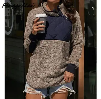 

2020 Autumn Winter Women Sweaters For Women Fashion Loose Button Pullovers Knitted Tops Solid Casual Sweaters Femme Plus Size