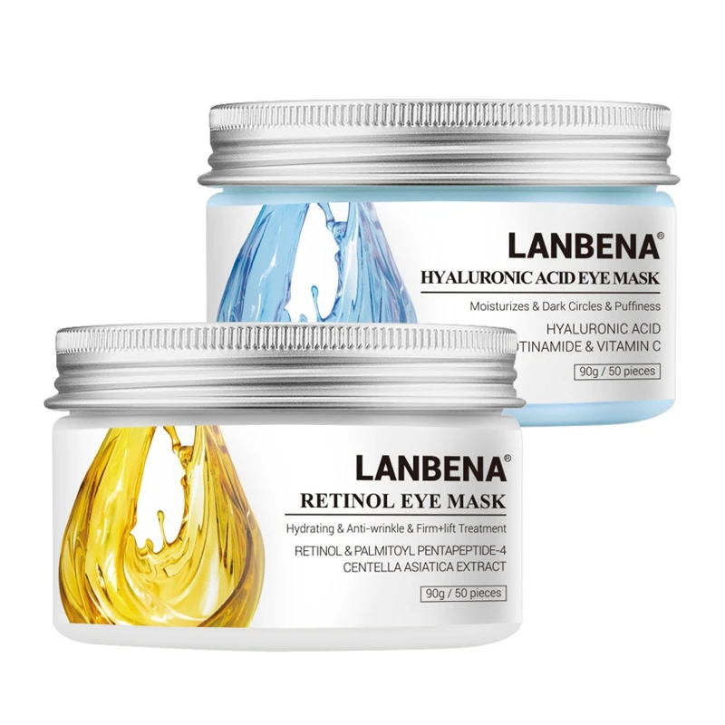 LANBENA, 2 бутылки, маска для глаз, патч для глаз гидрогелевый уход за кожей, темные круги, мешки, линии вокруг глаз, ремонт, против морщин, уход за кожей, 1 бутылка, ретин
