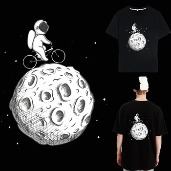 

Thermal Iron on Transfers For Clothing Astronaut Patch Heat Transfer Stripes Stickers For T-shirt jacket hoodie Grade-A Printed