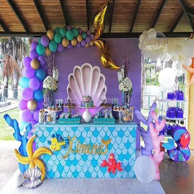 Under The Sea Party Supplies Kids Birthday Party Decorations Ocean Shark Mermaid Balloons Cake Topper 1st Anniversary Decor Party Diy Decorations Aliexpress