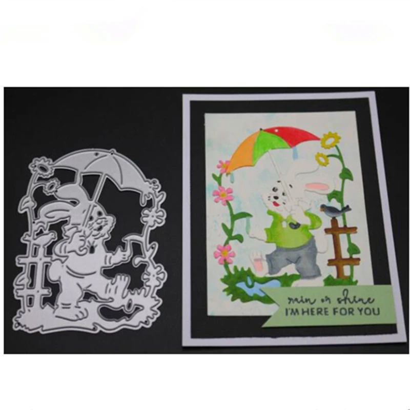 YINISE металлические режущие штампы для трафареты скрапбукинга Love Rabbit DIY бумажные