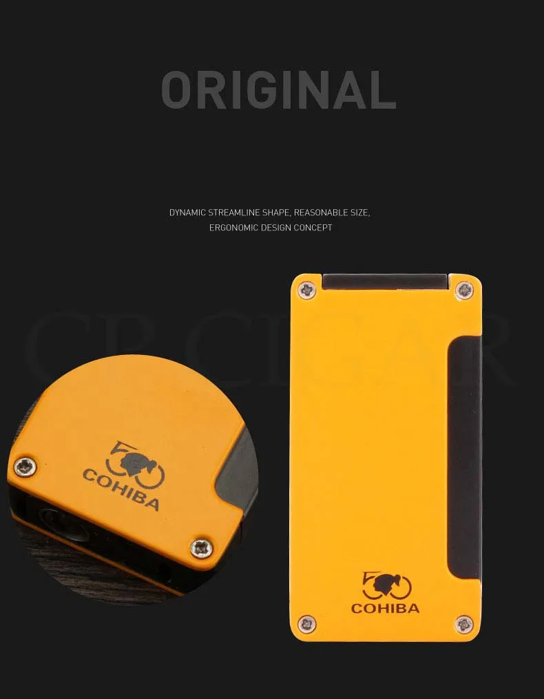 COHIBA газовая зажигалка, наполненная Бутаном 1 факел зажигалки металлическая наружная Роскошная Зажигалка Ветрозащитная Классическая сигарета аксессуар
